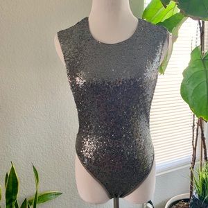 Rehab Silver sequins body suit